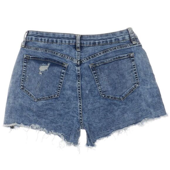 Ymi Dream Hybrid Righ Rise Shorts Size 9 Juniors W29 Distressed Acid Wash Denim - Picture 3 of 7